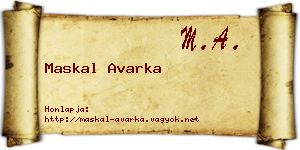 Maskal Avarka névjegykártya